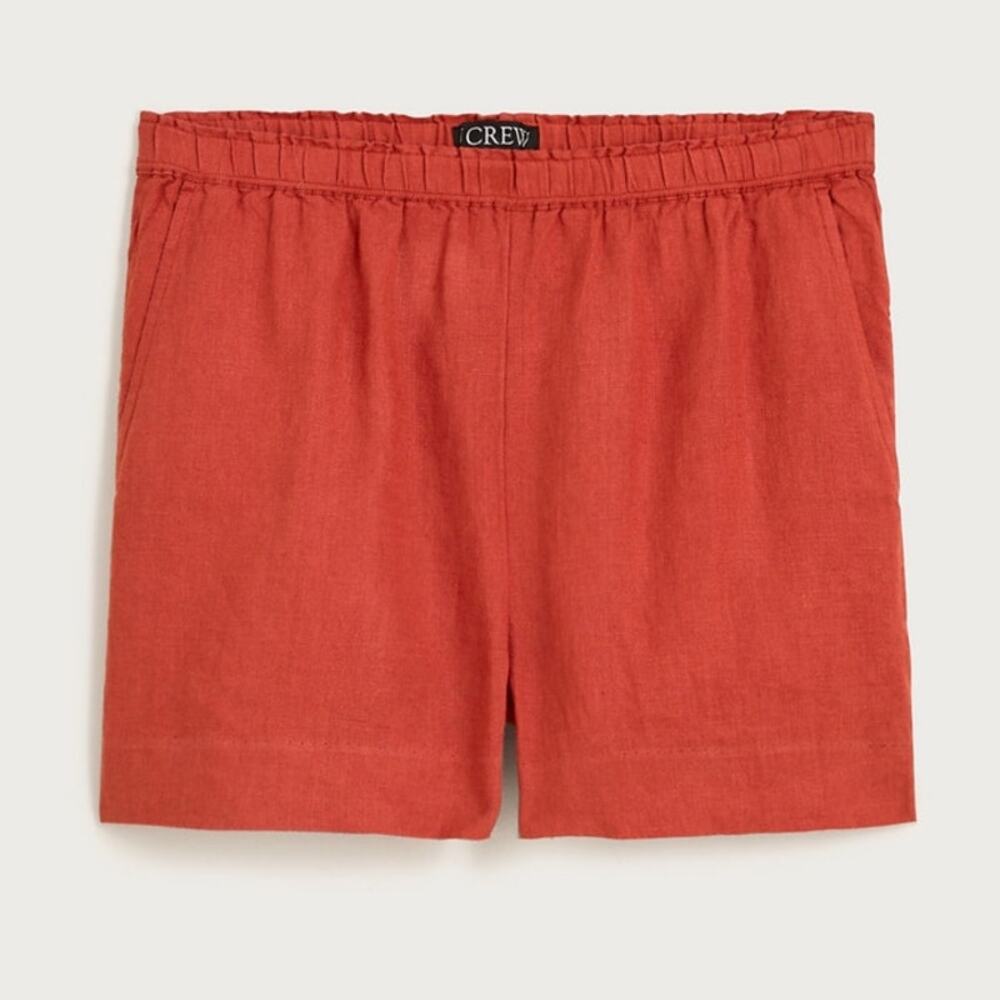 J CREW 3" Stratus Short 100% Linen in Saffron Small NWOT Classic Resort Summer
